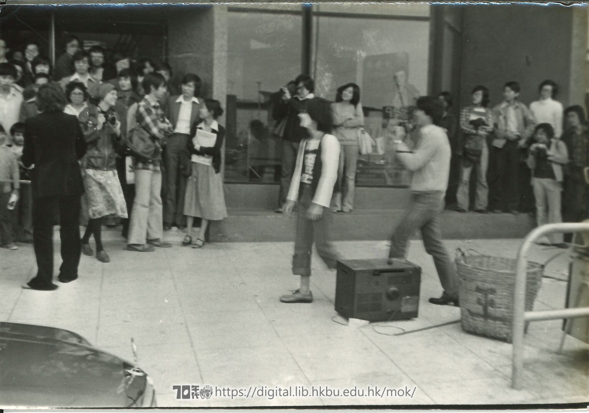   Street theatre outside Arts Centre during the 1st Hong Kong Popular Culture Conference  